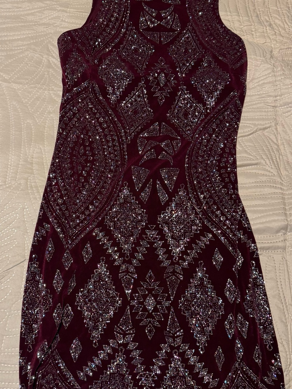 Speechless Embellished Prom / party Dress in Burgundy and Silver